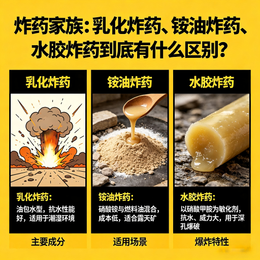墨脱炸药家族：乳化炸药、铵油炸药、水胶炸药到底有什么区别？